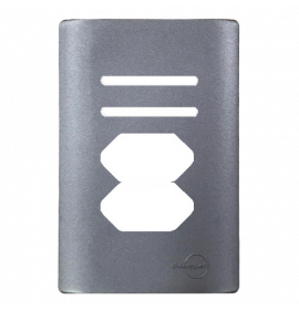 Placa P/ 2 Interruptores + 2 Tomadas (ESPECIAL) 4x2 com Suporte- Novara Preto Grafite